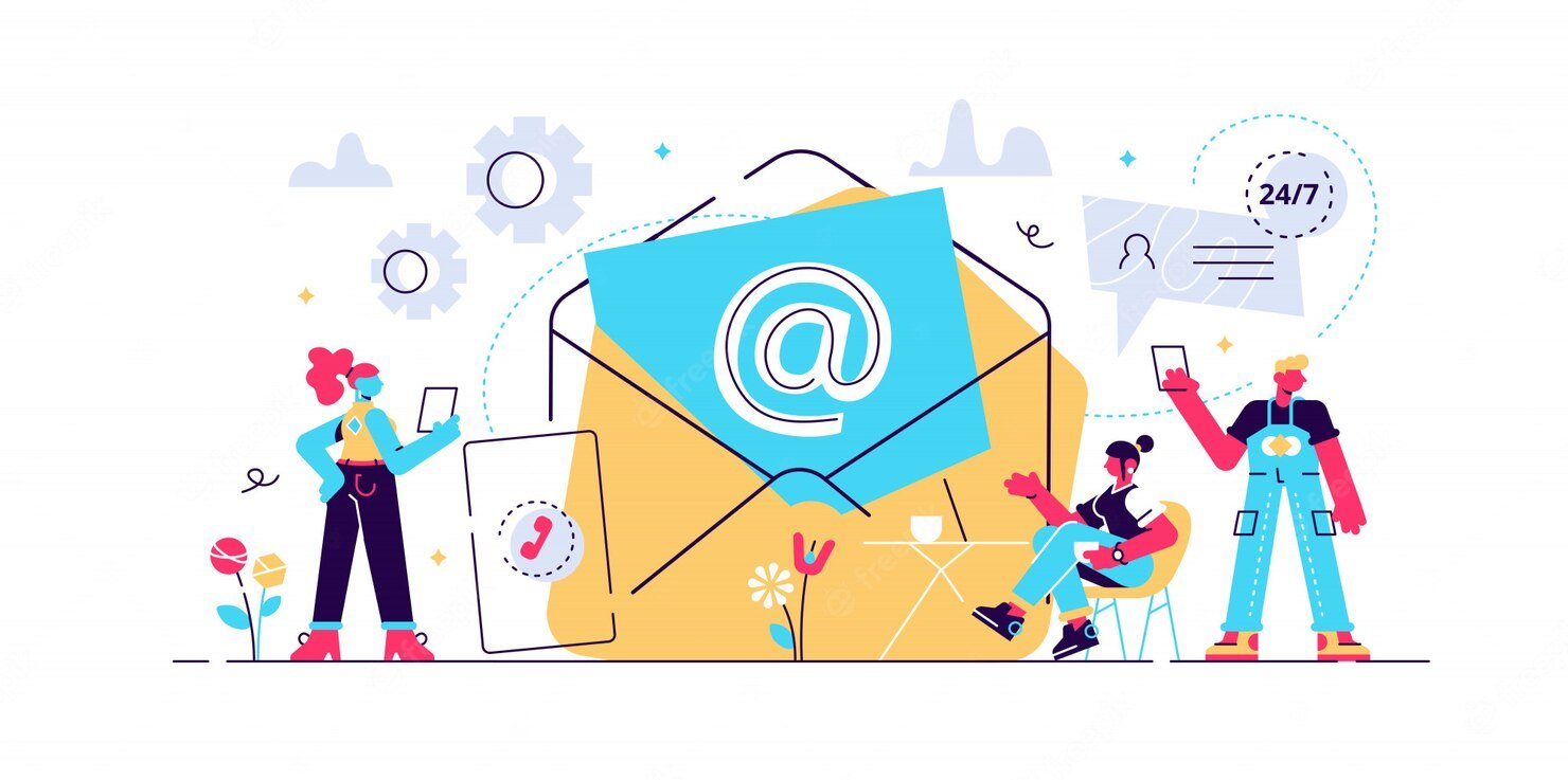 email marketing internet chatting 24 hours support get touch initiate contact contact us feedback online form talk customers concept bright vibrant violet isolated illustration 126608 785