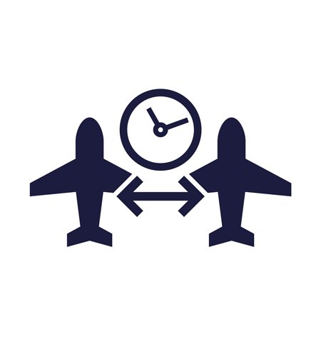 connecting flight transit time icon