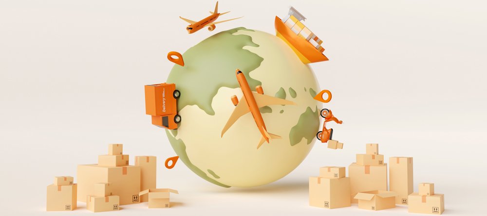 global logistics delivery cargo transportation 3d illustration 4
