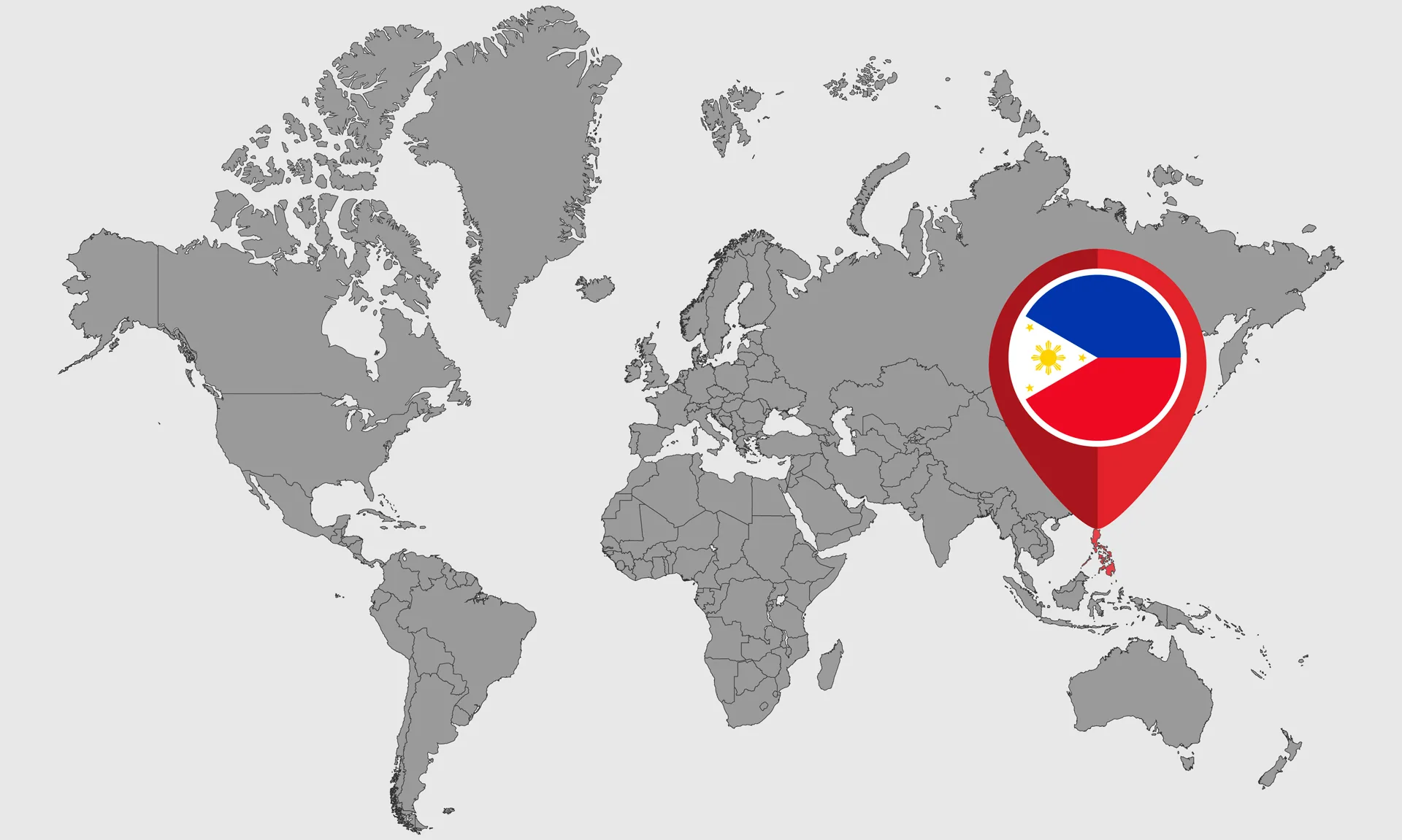 pin map with philippines flag on world map vector illustration jpg